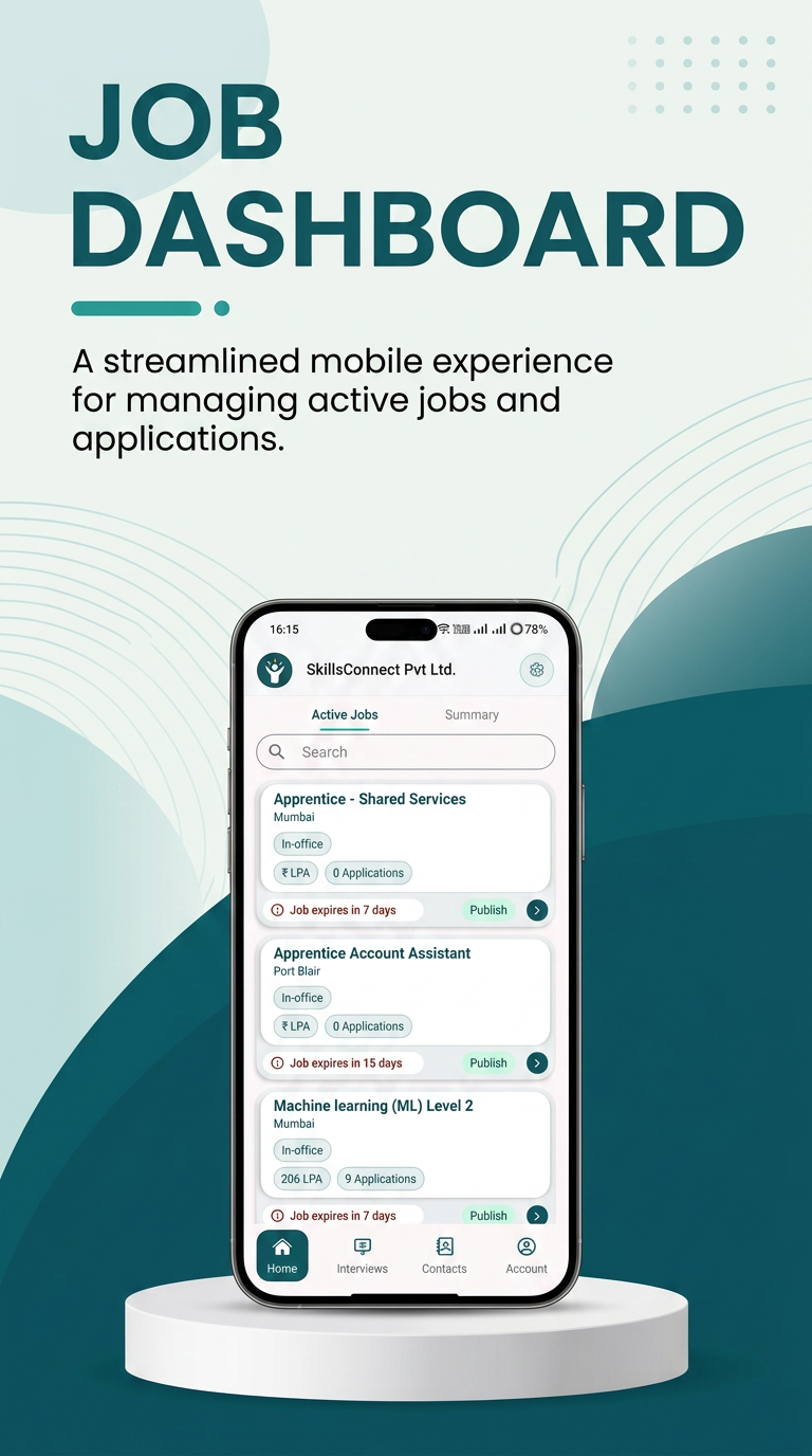 Skill Connect campus hiring dashboard
