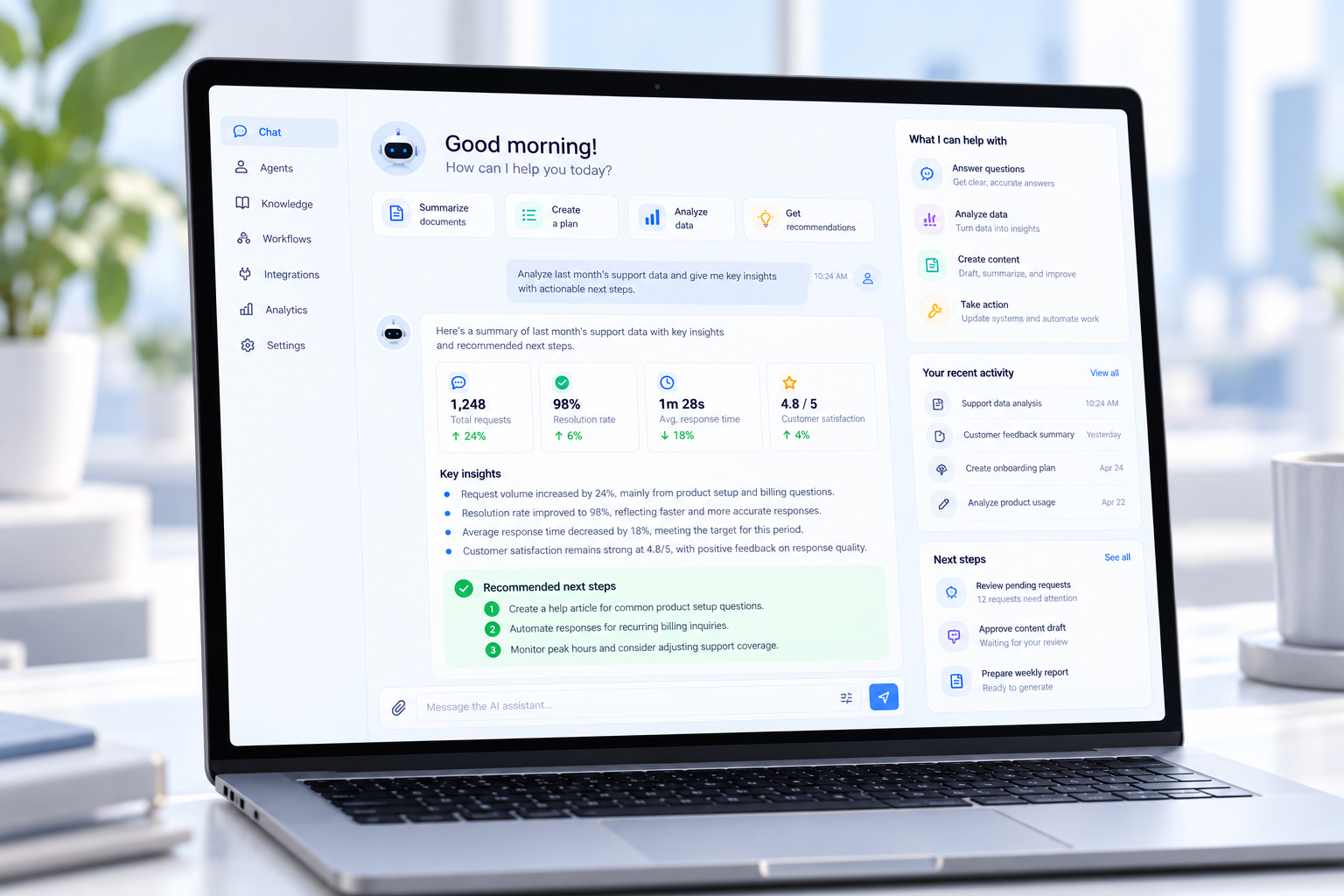 AI intelligence and digital product interface visual
