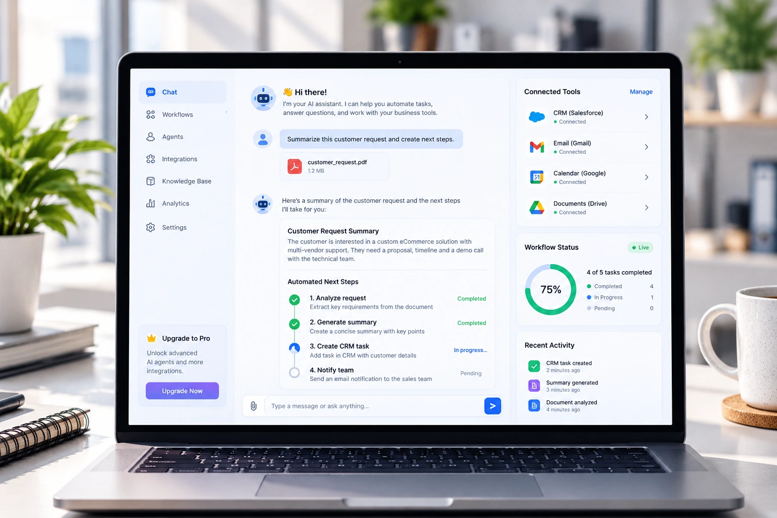 Premium AI chat product shown on modern devices