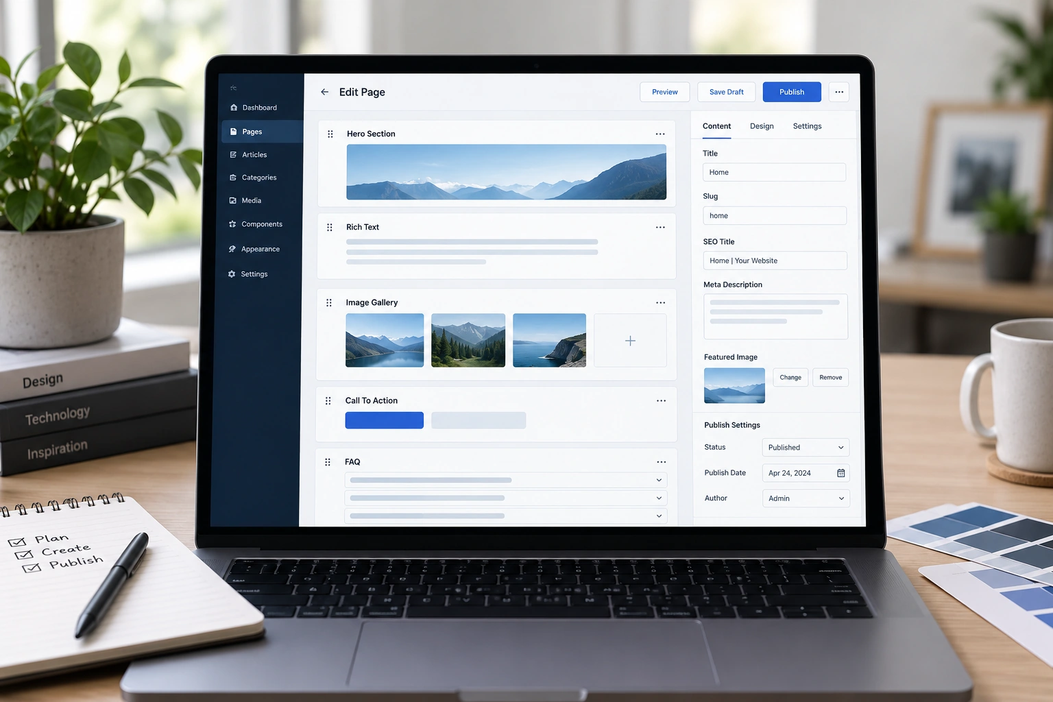 Content operations team working with a premium CMS platform
