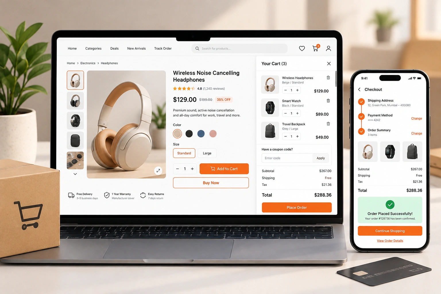 eCommerce website development storefront and checkout experience