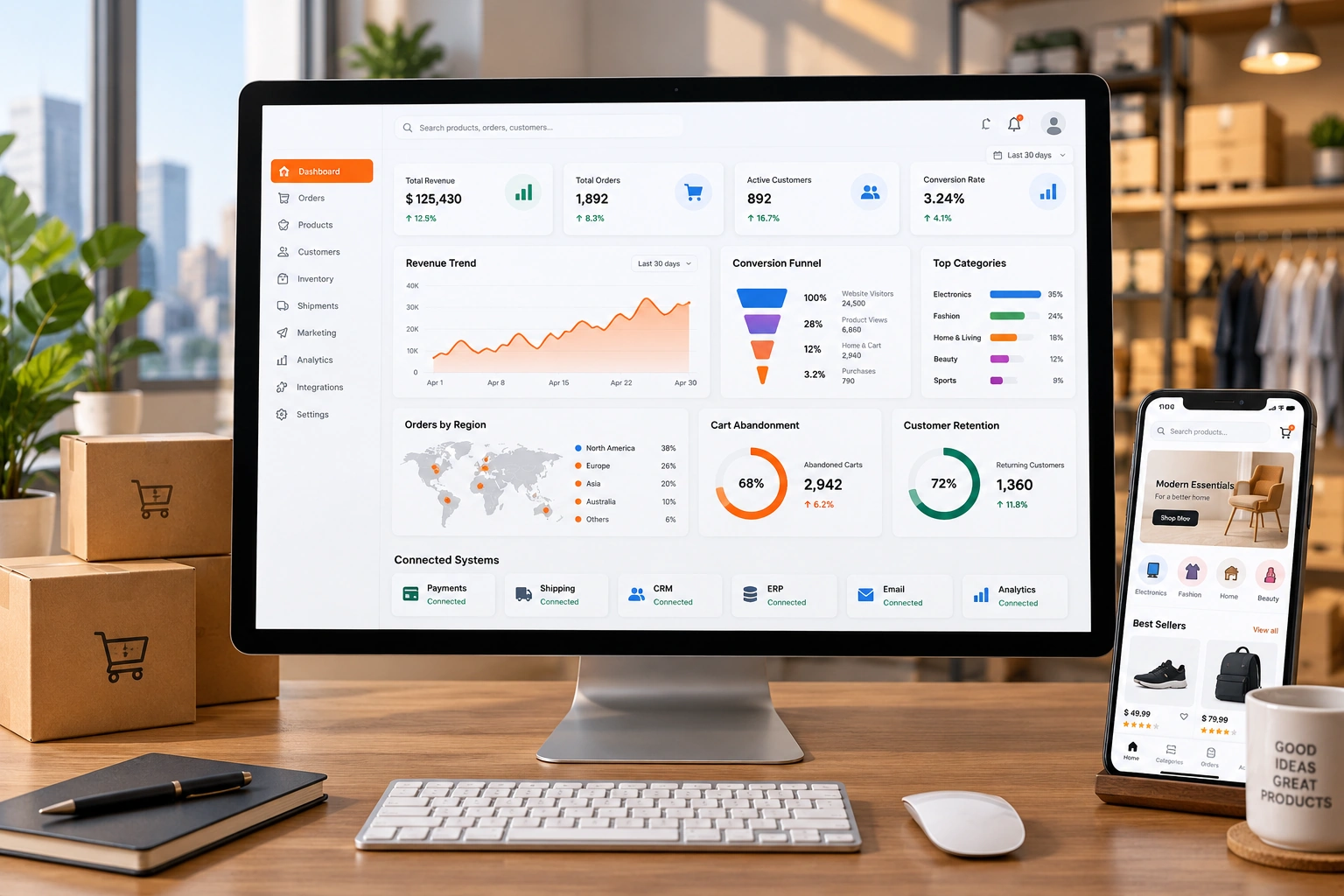 premium eCommerce website storefront and checkout workflow