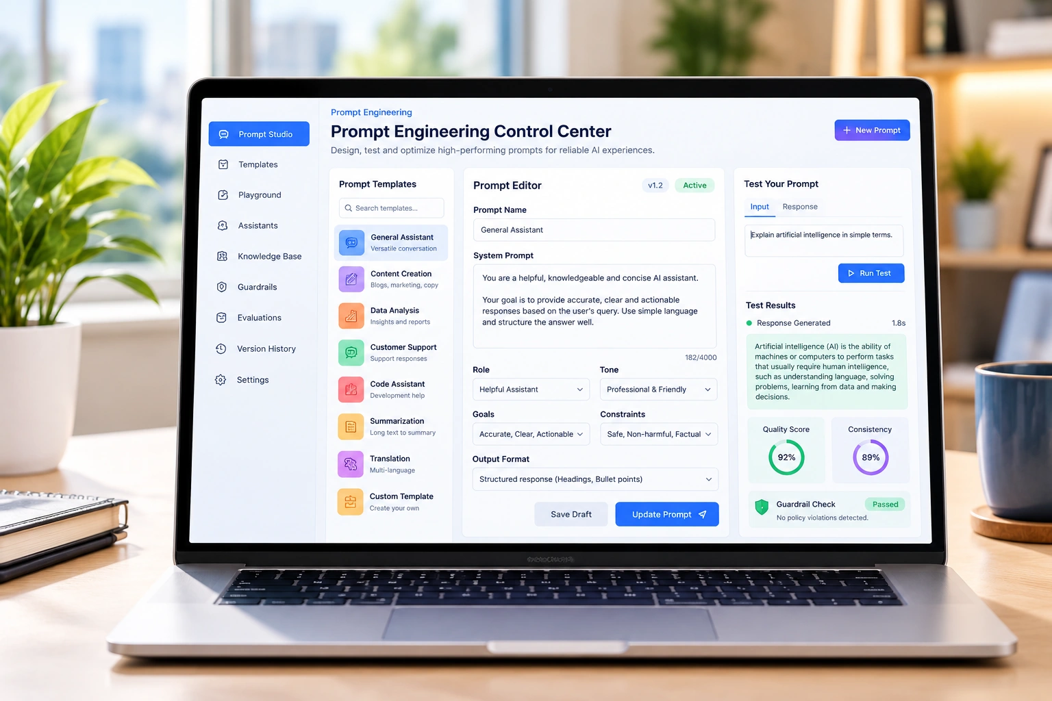 Premium AI prompt engineering and intelligent interface design