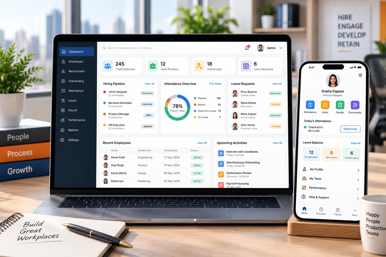 Human resources product and workplace collaboration