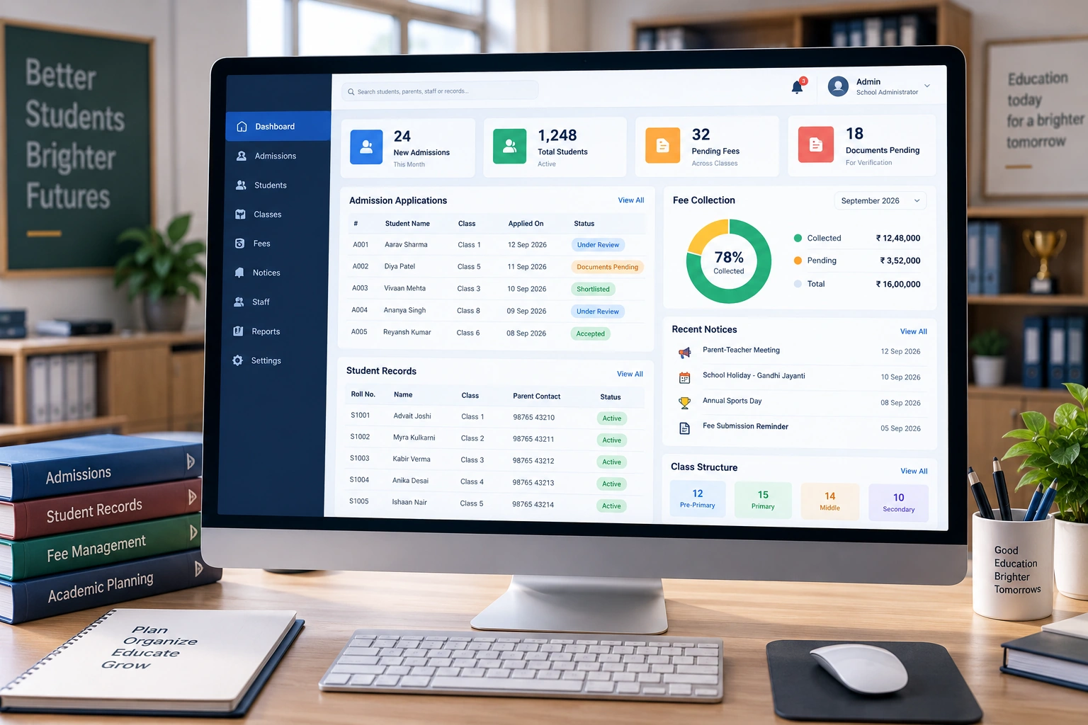 Modern school management system and academic collaboration environment